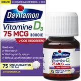 Davitamon - Vitamine D3 - Smelttabletten - 75mcg - 60+15 GRATIS