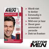 Just For Men Autostop Inkambare Haarverf Voor Wenkbrauw en Baard, Elimineert Grijs, Easy Comb-In, Donkerbruin A-45