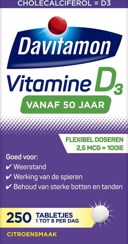 Davitamon - Vitamine D - 250 Stuks - Vitamine D3 Voor Volwassenen