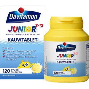 Davitamon Junior 3+ kauwvitamines - multivitamine kinderen - banaan - 120 stuks