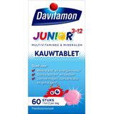 Davitamon Junior 3+ kauwvitamines - multivitamine kinderen - framboos - 60 tabletten
