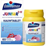 Davitamon Junior 3+ kauwvitamines - multivitamine kinderen - framboos - 60 tabletten