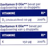 Davitamon Baby Eerste Vitamines – Vitamine D3 olie en Vitamine K Olie - 25ml + 10ml