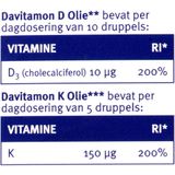 Davitamon Baby Eerste Vitamines – Vitamine D3 olie en Vitamine K Olie - 25ml + 10ml