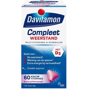 Davitamon Compleet weerstand kauwvitamines bosvruchten 60 tabletten