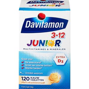 Davitamon Junior 3+ multifruit 120 kauwtabletten