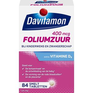 Davitamon - Foliumzuur met Vitamine D3 - Voedingssupplement - 84 stuks
