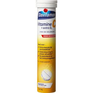 Davitamon Vitamine C forte + vitamine D3 - 15 bruistabletten - Voedingssupplement