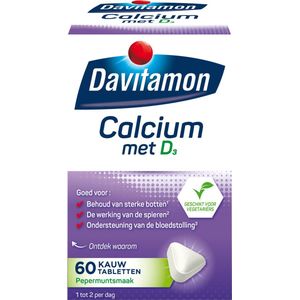 Davitamon Calcium Vitamine D Pepermunt 60 kauwtabletten