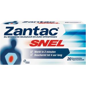 Zantac Snel Tabletten - Snel effectief bij maagzuur en oprispingen - 20 stuks