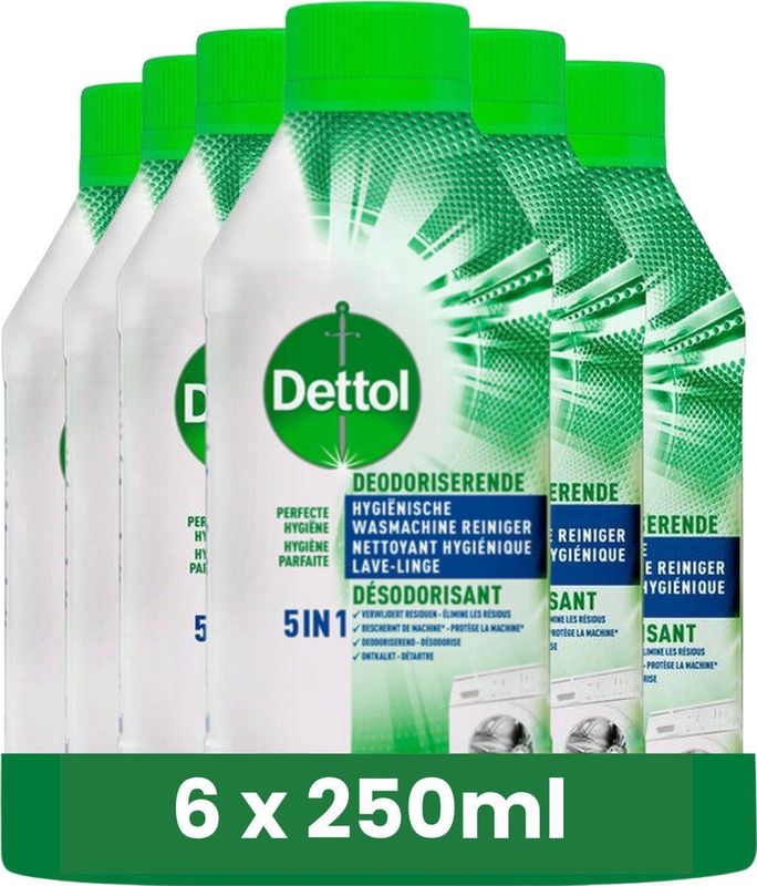 Dettol Wasmachine Reiniger Hygiëne - 250ml x 6 - Voordeelverpakking