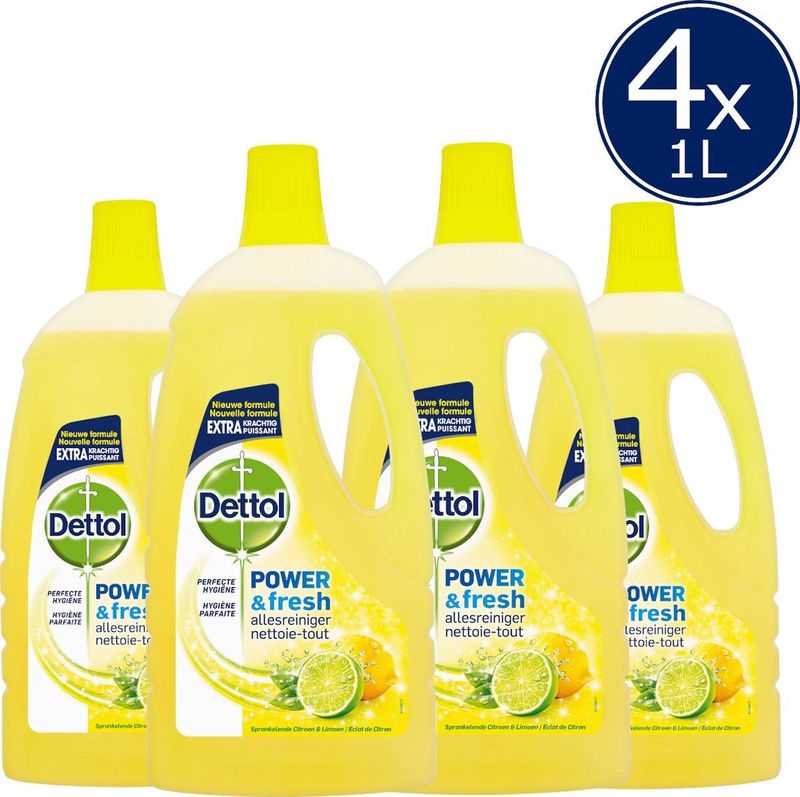 Dettol - Allesreiniger - Geel - 1 Liter - 4 Stuks