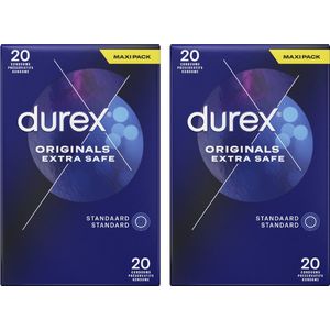 Durex Condooms - Extra Safe 20st x2 - Voordeelverpakking - Cadeau voor man en vrouw