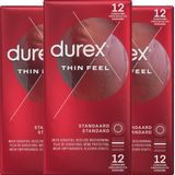 Durex - Condooms - Thin Feel - 3x 12 stuks