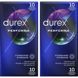 Durex Condooms - Performa met vertragend effect 10st x2 - Voordeelverpakking - Cadeau voor man en vrouw