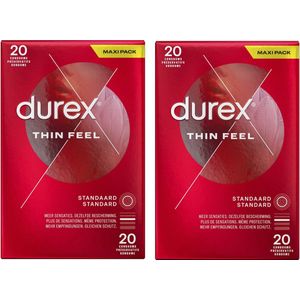 2x Durex Condooms Thin Feel 20 stuks