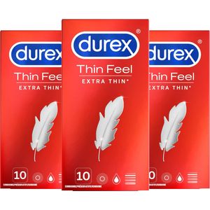 3x Durex Condooms Thin Feel Extra Dun 10 stuks