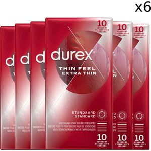 Durex - Condooms - Thin Feel - Extra Thin - 6x 10 stuks