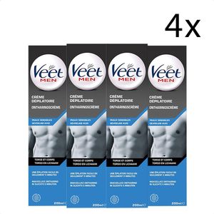 Veet - Ontharingscreme - Man - Gevoelige Huid - 200ml x4