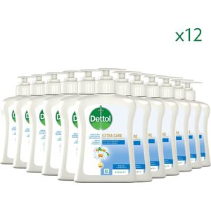 Dettol Handzeep - Antibacterieel - Extra Care Gevoelige en Normale Huid Lotus & Kamille 250ml x12 - Voordeelverpakking