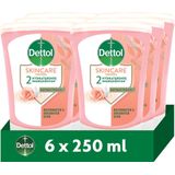 Dettol No-Touch Navulling Handzeep Rozenwater & Sheaboter (Skincare) 250ml - 6 stuks - Voordeelverpakking