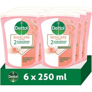 Dettol No-Touch Navulling Handzeep Rozenwater & Sheaboter (Skincare) 250ml - 6 stuks - Voordeelverpakking