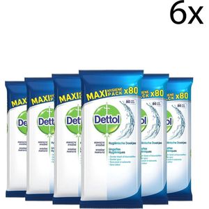 Dettol Schoonmaakdoekjes Power & Fresh - Cleanser - 80 stuks x6