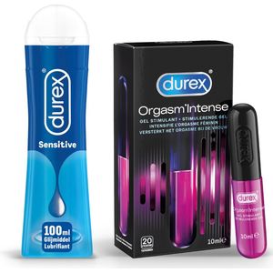 Durex - 110ml Glijmiddel - Play Sensitive 1x100ml - Intense Orgasm 1x10ml - Voordeelverpakking