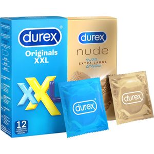 Durex - Originals XXL Condooms 12 stuks & Nude XL Condooms 10 stuks Pakket