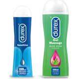 Durex - 300ml Glijmiddel - Play Sensitive 1x100ml - Play Massage 2/1 Aloe 1x200ml - Voordeelverpakking