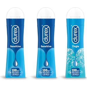 Durex - 300ml Glijmiddel - Play Sensitive 2x100ml - Play Tingle 1x100ml - Voordeelverpakking