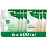 Dettol - 3L Handzeep Navulling - Antibacterieel - Sensitive 3x500ml - Aloë Vera 3x500ml - Voordeelverpakking
