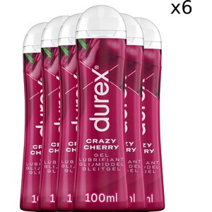 Durex Glijmiddel Crazy Cherry - Kers - waterbasis - 100ML x6