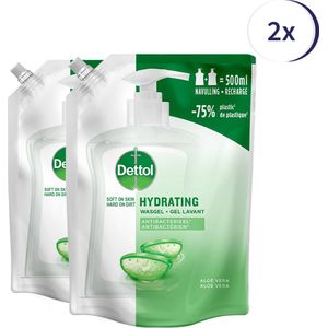 Dettol Refill Hydrating Aloe Vera 500ML - 2 Stuks - Voordeelverpakking