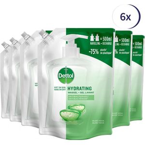 Dettol Handzeep - Hydrating Wasgel Navulling - Aloe Vera - 6x500ml - Voordeelverpakking