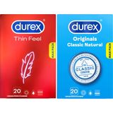 Durex - 40 Condooms - Classic Natural 20st - Thin Feel 20st