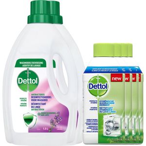 Dettol - 4x Dettol Washing Machine Cleaner Duo - 2 x Dettol Laundry Sanitizer Lavender - Voordeelpakket