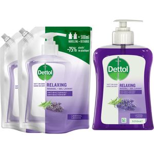 Dettol - Refill Relaxing Lavender - Voordeelverpakking - 2x500ML en 1x250ML
