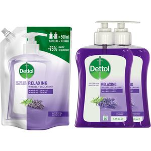 Dettol - Refill Relaxing Lavender 500ML - Relaxing Lavender 2x250ML - Voordeelverpakking