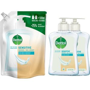 Dettol - Refill Sensitive 500ML - Sensitive 2x250ML - Voordeelverpaking