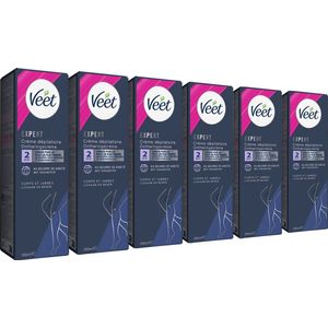 Veet Expert Ontharingscreme met sheaboter - Lichaam & benen - Alle huidtypes - 100ml - 6 stuks - Voordeelverpakking