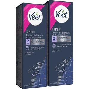 Veet Expert Ontharingscreme met applicator - Oksels - Alle huidtypes - 100ml - 2 stuks - Voordeelverpakking