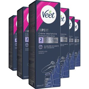 Veet Expert Ontharingscreme met applicator - Oksels - Alle huidtypes - 100ml - 6 stuks - Voordeelverpakking