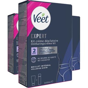 Veet - Expert - Ontharingscreme Bikini Kit 100ml (2 x 50ml) - 3 Stuks - Voordeelverpakking