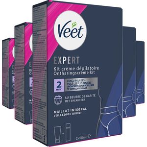 Veet - Expert - Ontharingscreme Bikini Kit 100ml (2 x 50ml) - 5 Stuks - Voordeelverpakking