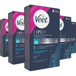 Veet - Expert - Koude Wasstrips - Bikini 16st - 5 Stuks - Voordeelverpakking