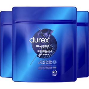 3x Durex Condooms Originals Classic Natural 40 stuks