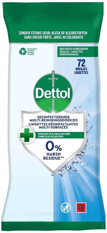Dettol - Cleanser - Multi-Reinigingsdoekjes - 72 Stuks - Antibacterieel