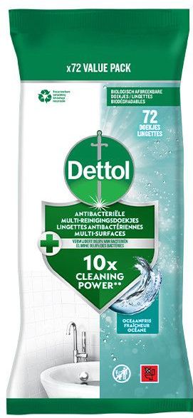 Dettol - Ocean Multi-Reinigingsdoekjes - 72 Stuks - Antibacterieel