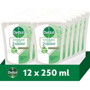 Dettol No-Touch Navulling Aloë Vera & Bamboe (Hydrate) 250ml - 12 stuks - Voordeelverpakking